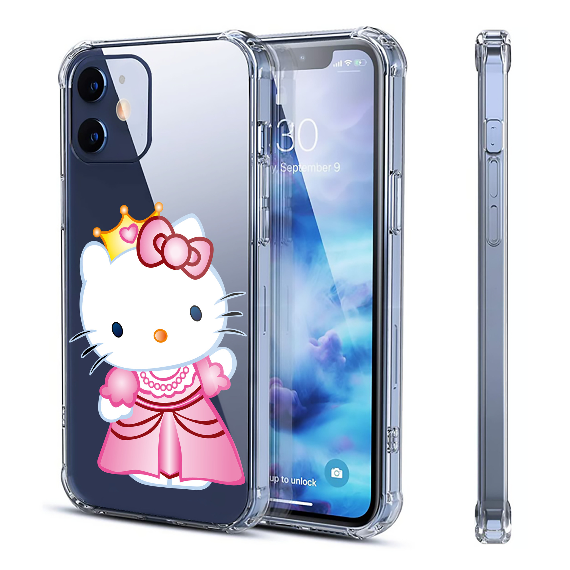 （画像用） Hello Kitty ハローキティ 【iPhone 12シリーズ対応】透明スマホケース（クリアソフトケース）